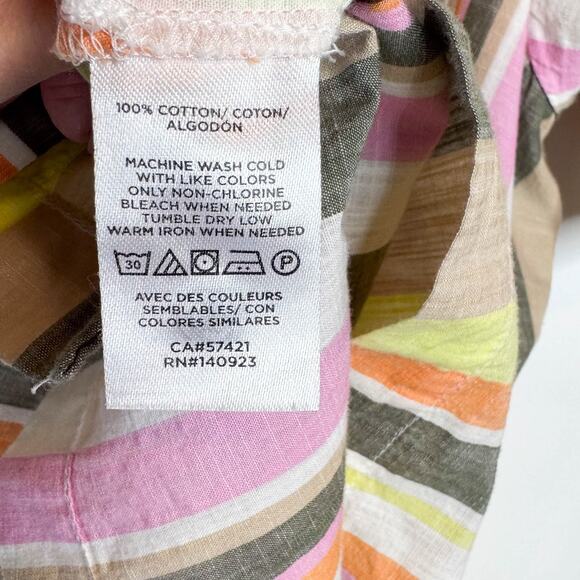 NWOT LOFT Striped Tee Shirt square neck 100% cotton A-line 3213 - Picture 6 of 8